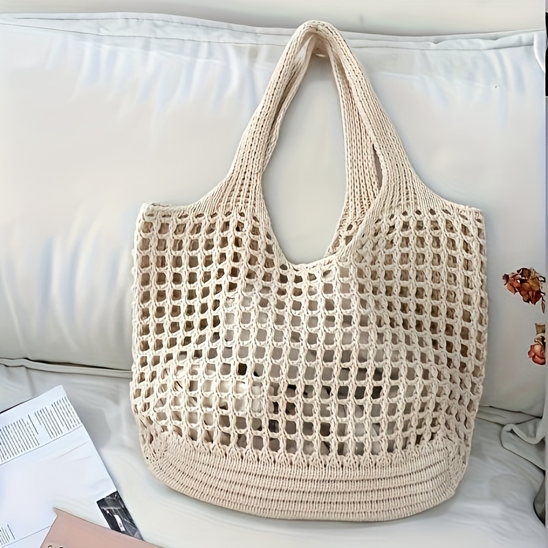 Crochet Market Bag - 1 шт. женская сумка-тоут крючком, большая