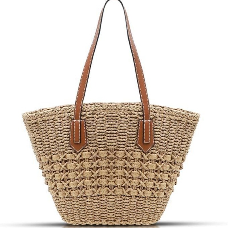 Crochet Market Bag - Новая женская соломенная сумка через плечо,