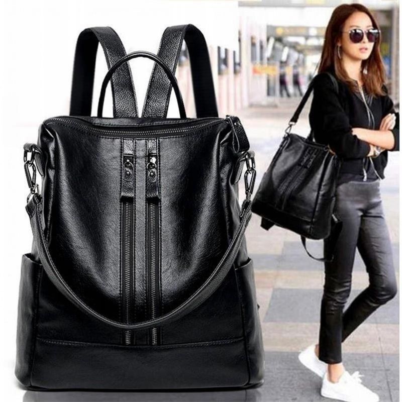 Women Bags For Office - Женский рюкзак из мягкой кожи, школьный