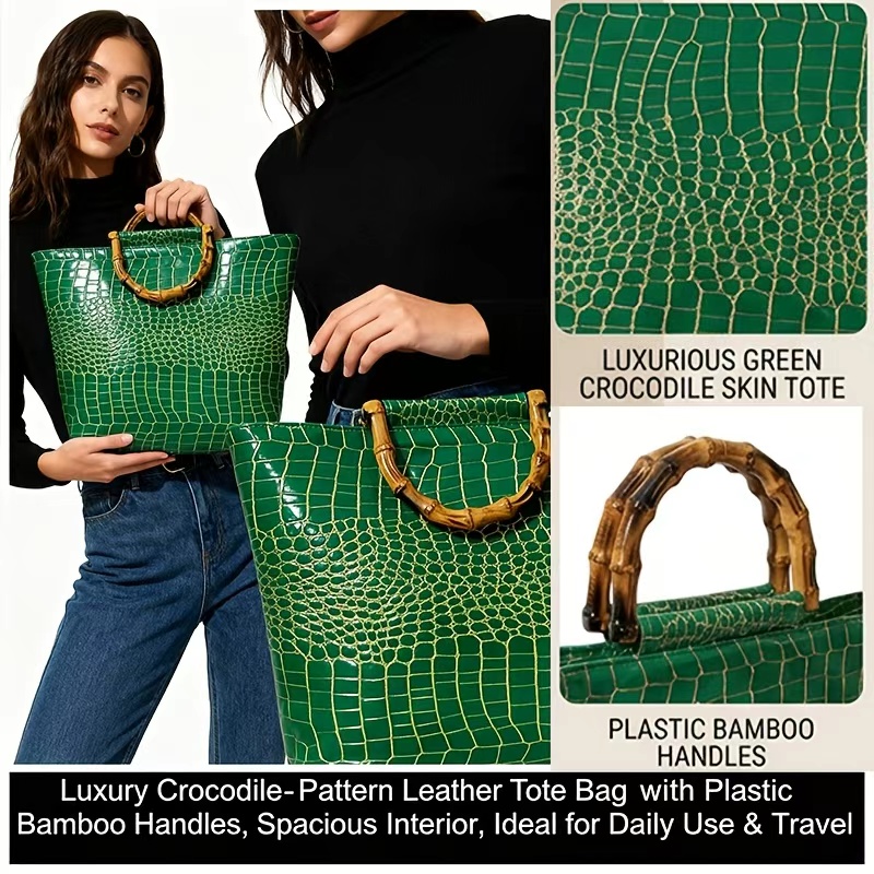 Women Bags Green - Элегантная женская сумка-тоут из искусственной кожи
