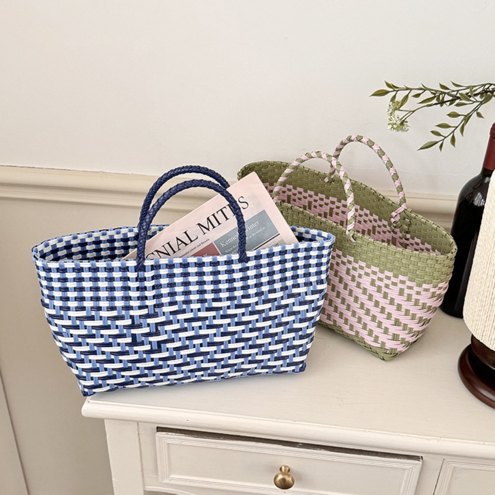 Women'S Bags Holiday - Милая плетеная сумка-тоут из ПВХ, большая