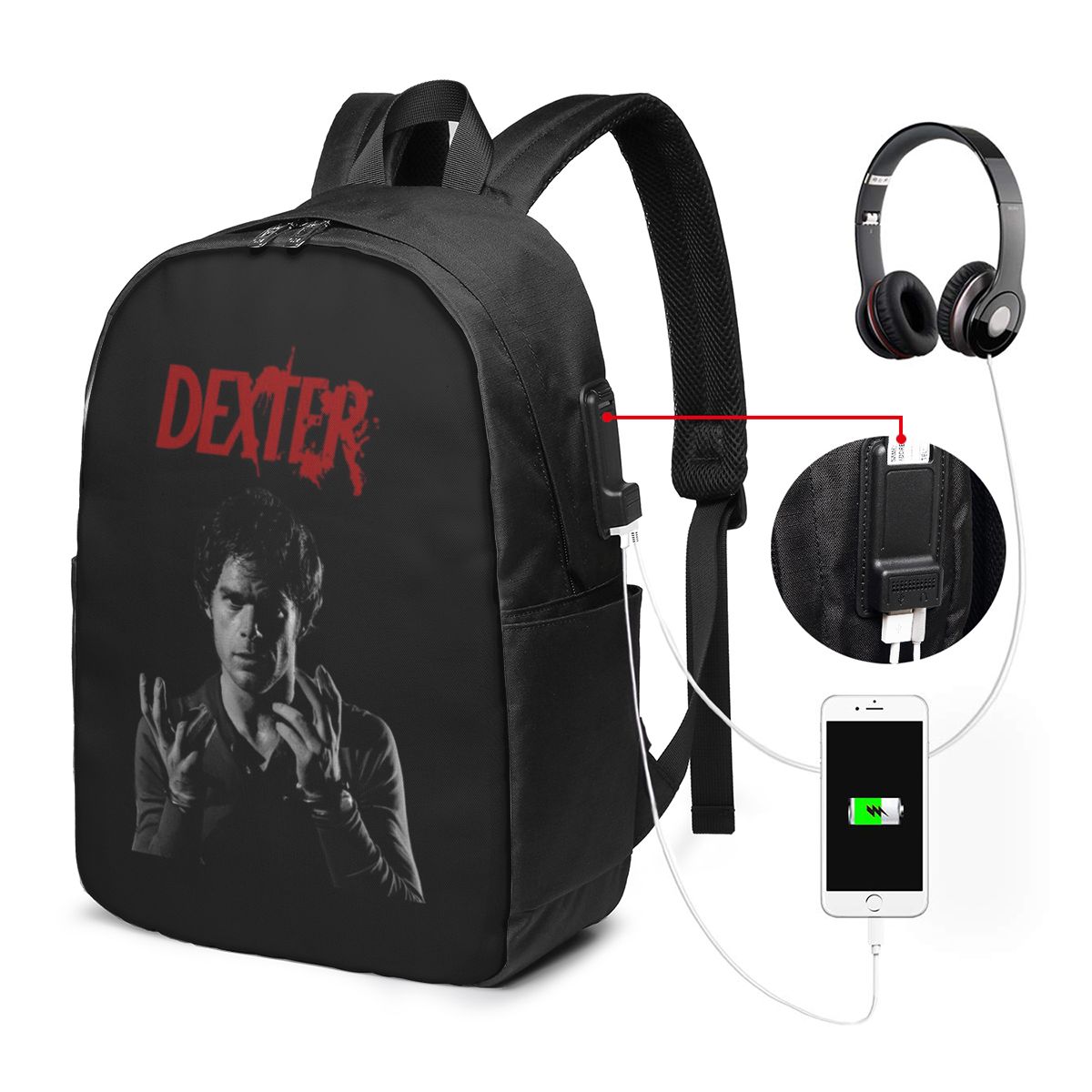 Women Bags For College - Рюкзак для ноутбука Movie Dexter Morgan,