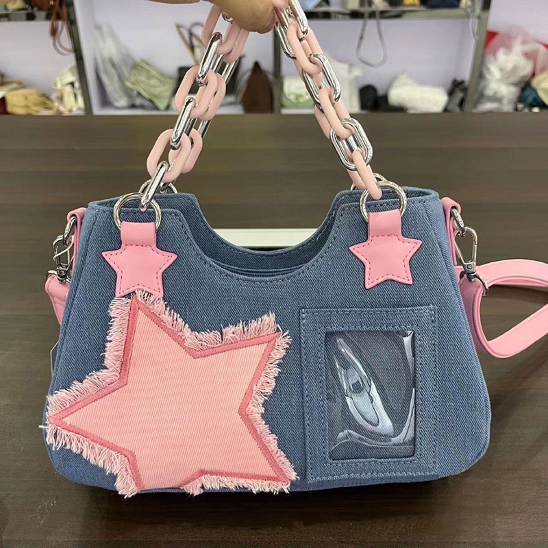 Women'S Tote Bags Designer - Джинсовая женская сумка-шоппер через плечо, большая