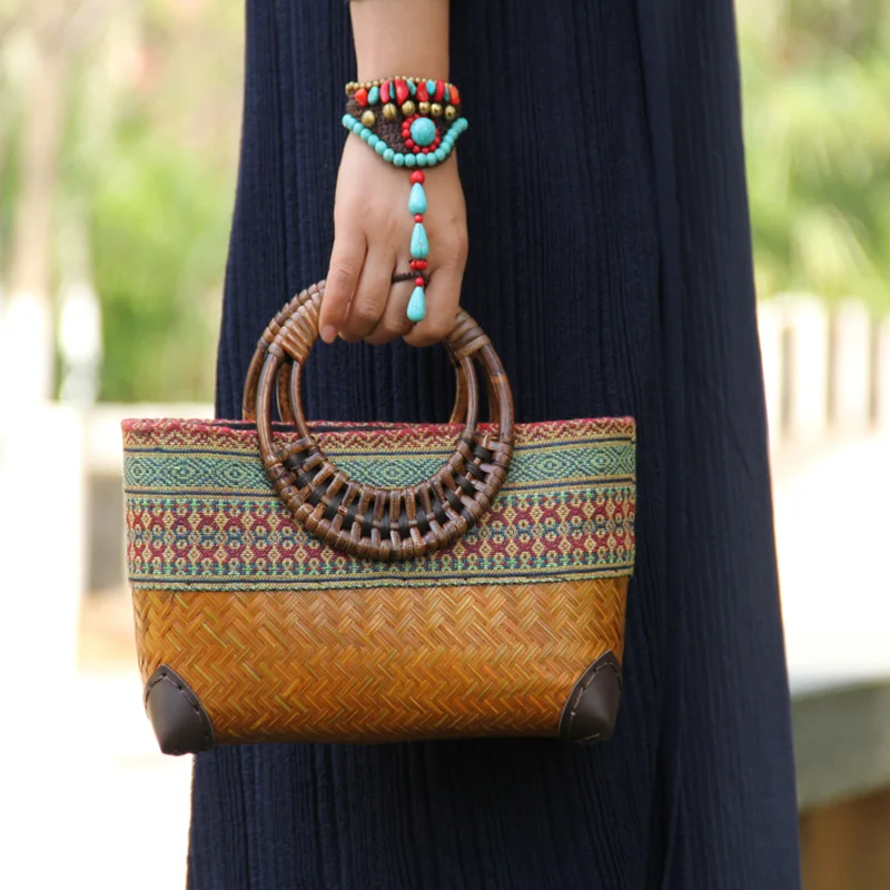Ретро-японская плетеная сумка  – обзор и цена Women Bags Vietnam