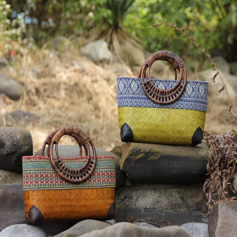 Ретро-японская плетеная сумка  – обзор и цена Women Bags Vietnam