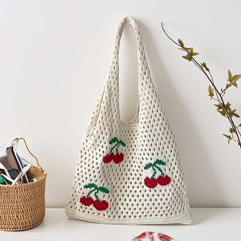 Женская стильная сумка-тоут с  – обзор и цена Crochet Market Bag
