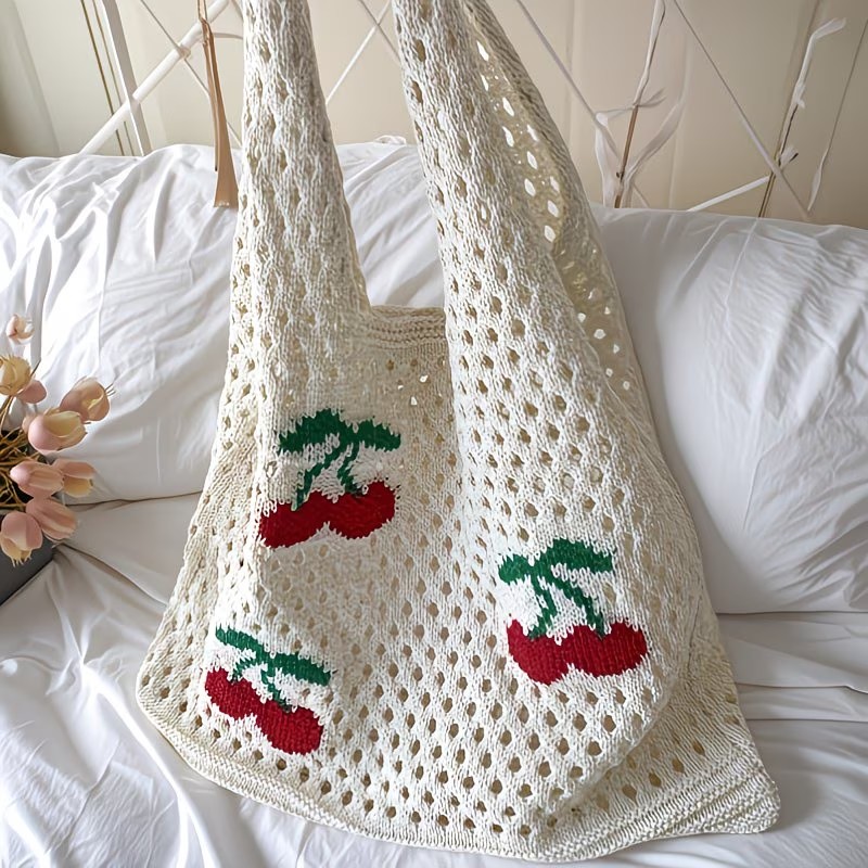 Женская стильная сумка-тоут с  – обзор и цена Crochet Market Bag